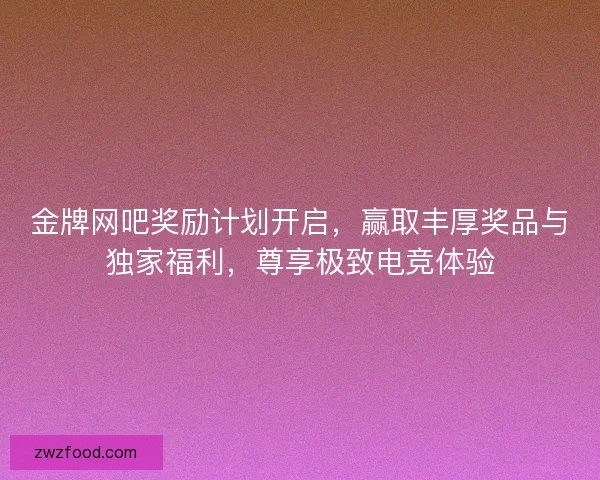 金牌网吧奖励计划开启，赢取丰厚奖品与独家福利，尊享极致电竞体验