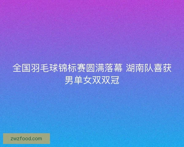 全国羽毛球锦标赛圆满落幕 湖南队喜获男单女双双冠