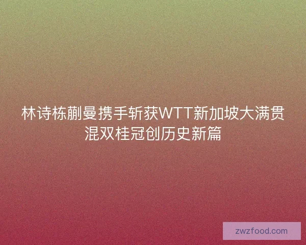 林诗栋蒯曼携手斩获WTT新加坡大满贯混双桂冠创历史新篇
