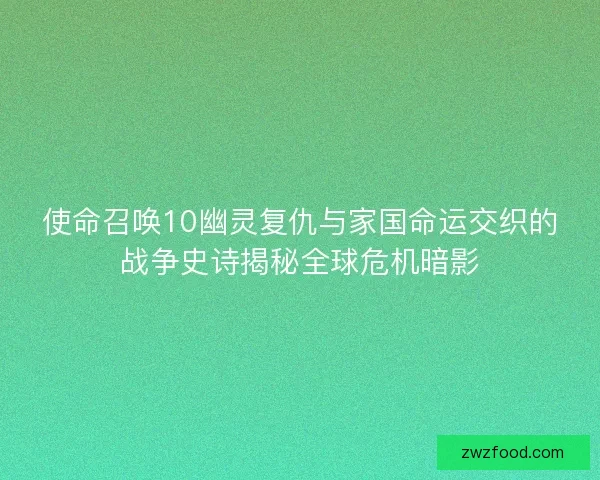使命召唤10幽灵复仇与家国命运交织的战争史诗揭秘全球危机暗影