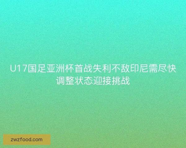 U17国足亚洲杯首战失利不敌印尼需尽快调整状态迎接挑战